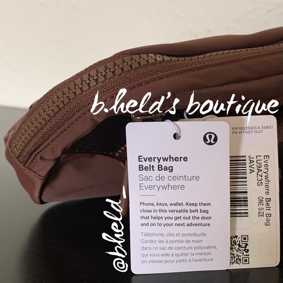 lululemon Everywhere Belt Bag in Java Brown with Dark Grey Zipper (1L) New NWT - Picture 2 of 15